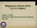 Icon of 12 Migratory Bird Rule 19.31.6 NMAC Hearing