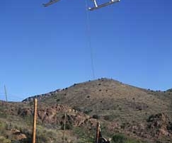 New Mexico Game and Fish helicopter lifting desert bighorn ram.