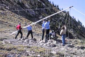 New Mexico Game and Fish crew setting up the dropnet.