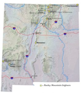 Rocky Mountain Bighorn Herd Locations - New Mexico Game & Fish