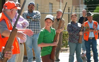 Students receive instruction on proper zones-of-fire techniques in a Field Day Hunter Education Course from New Mexico Department of Game and Fish.