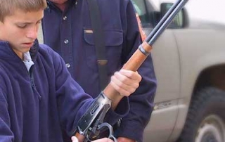 Students are instructed to safely work a lever action firearm in a Hunter Education Course from New Mexico Department of Game and Fish.