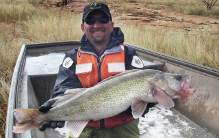 Large walleye captured during a population survey at Santa Rosa Lake - (New Mexico Game and Fish).