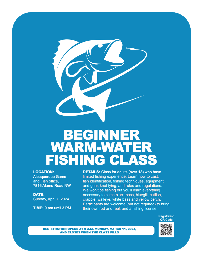 Adult Warm-Water Beginner Fishing Class - New Mexico Department of Game &  Fish